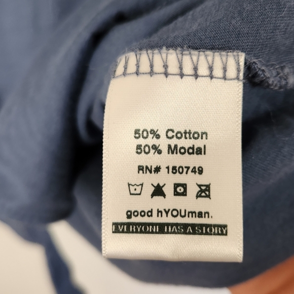 Good hYOUman Renley Be Kind Blue Tank Top Cotton Modal Sustainable Athleisure - Picture 7 of 9